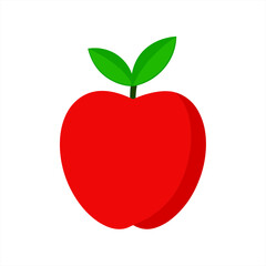 red apple vector illustration on white background on transparent background