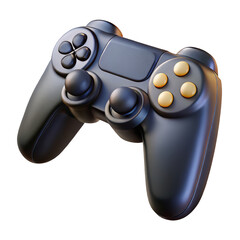 Black and white video game controller isolated on white for fun gaming and entertainment