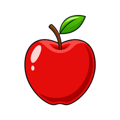 red apple vector illustration on white background on transparent background