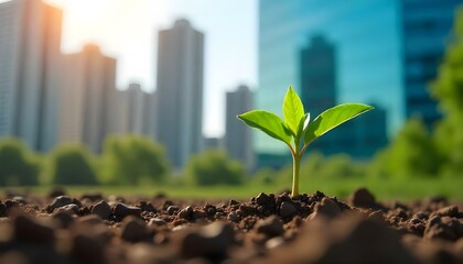 Urban Greenery A Tiny Sprout's Journey in the Concrete Jungle