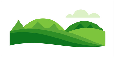rolling green grass hills vector illustration on white background2 on transparent background