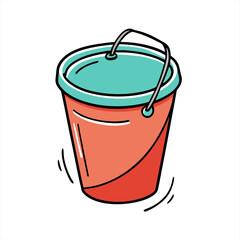 vector bucket sketch in doodle style on white background 7 on transparent background