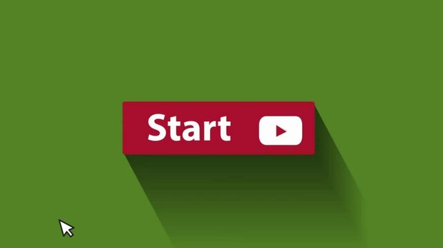Red start button with YouTube logo on green background, inviting user interaction