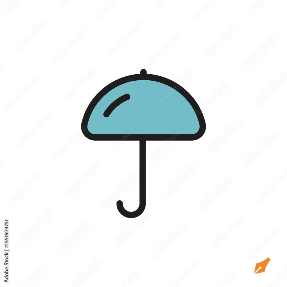 Leinwandbilder umbrella icon is designed in a visually appealing and easily recognizable style. It’s suitable for various visual needs such as apps, presentations, digital media, or other graphic design projects.