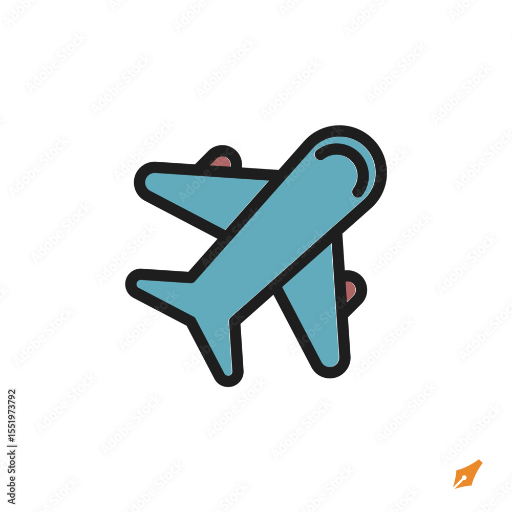 Poster plane icon is designed in a visually appealing and easily recognizable style. it’s suitable for vari