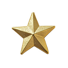 Obraz premium Gold five pointed star award badge isolated on transparent background