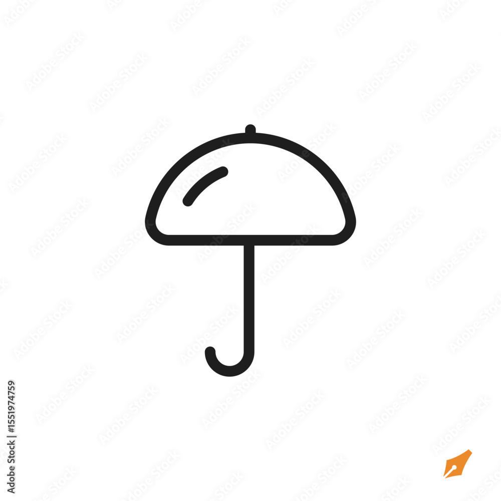 Leinwandbilder umbrella icon is designed in a visually appealing and easily recognizable style. It’s suitable for various visual needs such as apps, presentations, digital media, or other graphic design projects.