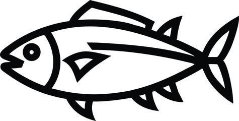 Stylized tuna fish illustration with vibrant color accents