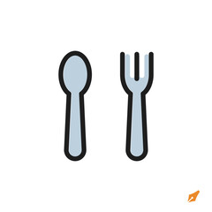 spoon icon is designed in a visually appealing and easily recognizable style. It’s suitable for various visual needs such as apps, presentations, digital media, or other graphic design projects.