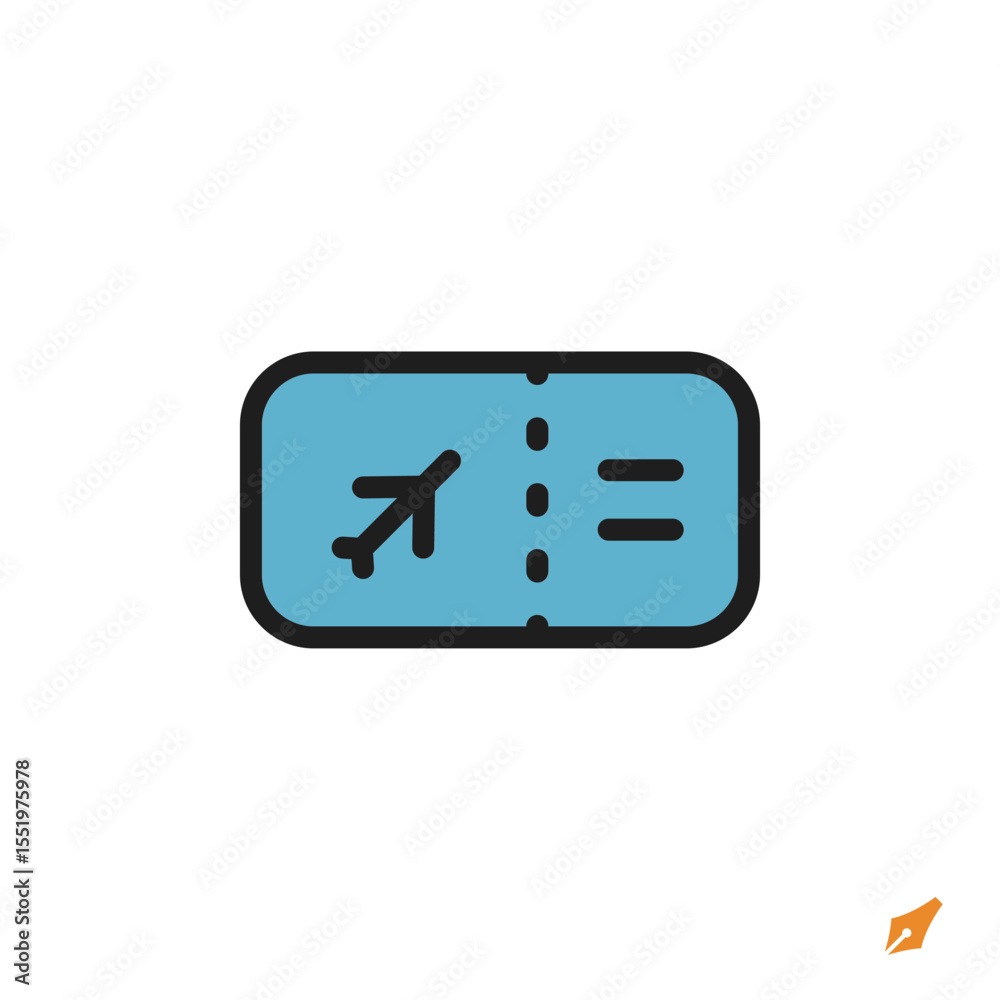 Poster ticket icon is designed in a visually appealing and easily recognizable style. it’s suitable for var