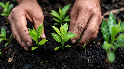 Planting Seedling in Soil