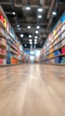 Exploring a modern grocery store aisle with colorful product displays and bright lighting during the afternoon