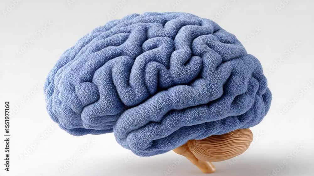 Poster thinking capacity: a close-up look at the intricate details of a healthy brain, showcasing its compl