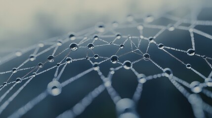 Obraz premium spider web with dew drops