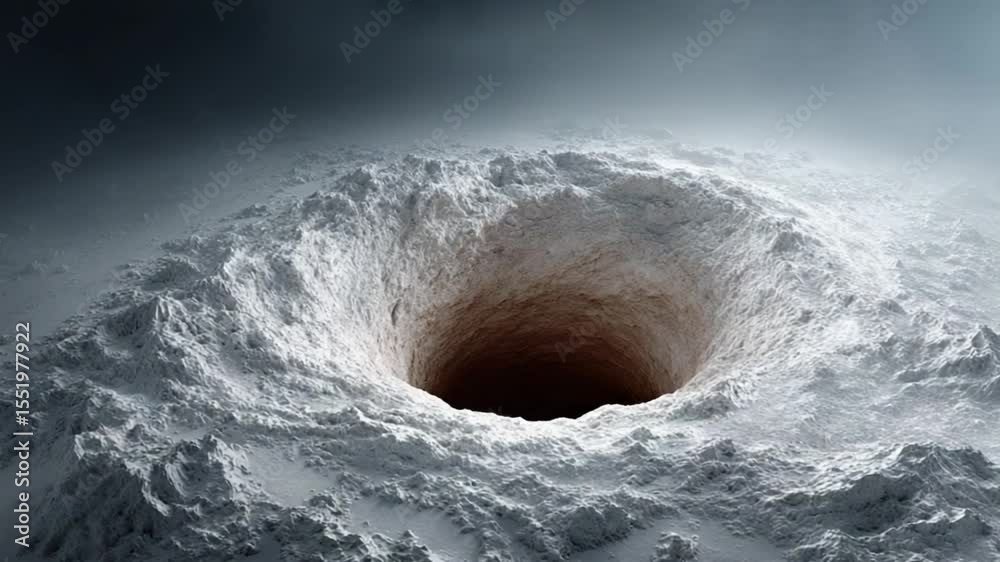 Aufkleber cosmic abyss: a mesmerizing depiction of a black hole, its gravitational pull warping the surroundin