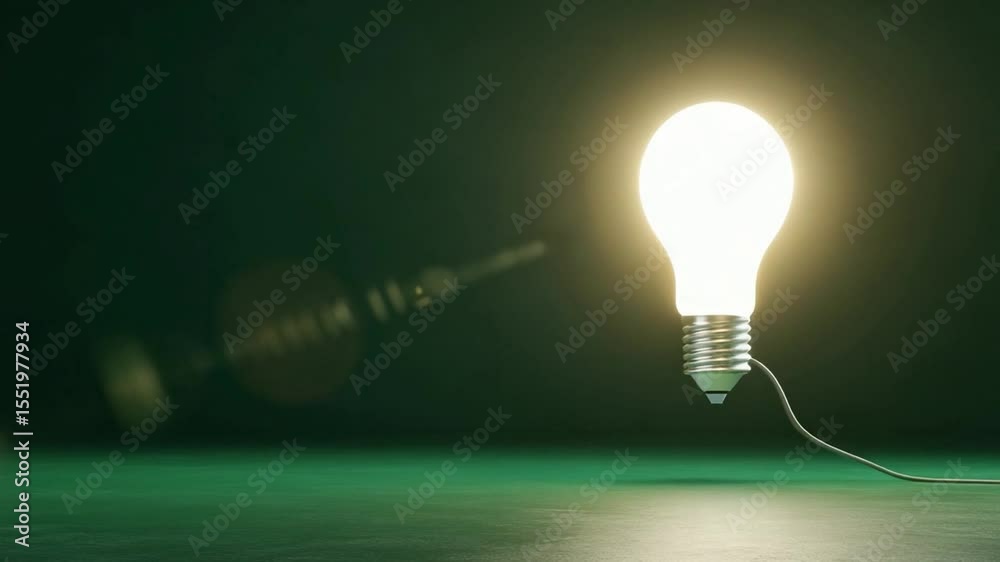 Poster illuminating idea: a striking image showcases a glowing light bulb, symbolizing a brilliant idea, in