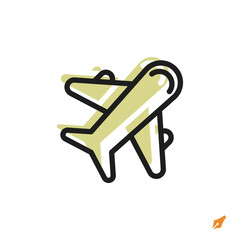 plane icon is designed in a visually appealing and easily recognizable style. It’s suitable for various visual needs such as apps, presentations, digital media, or other graphic design projects.
