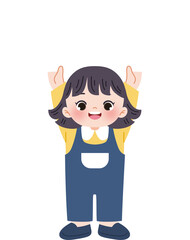 cute kids holding blank banner 