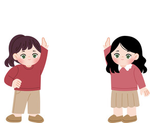 cute kids holding blank banner 