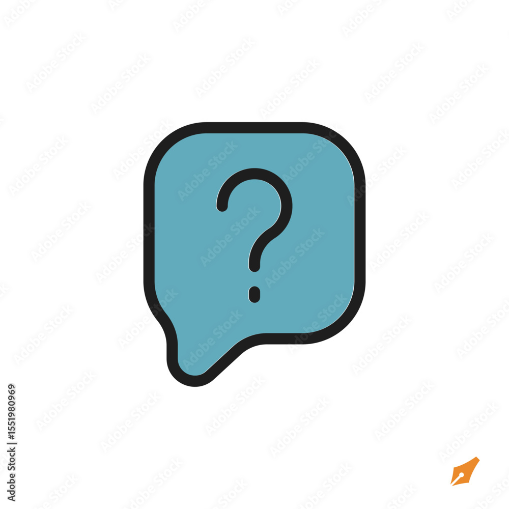 Poster question icon is designed in a visually appealing and easily recognizable style. it’s suitable for v
