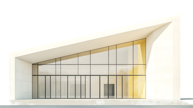 modern building facade with windows  on transparit background png
