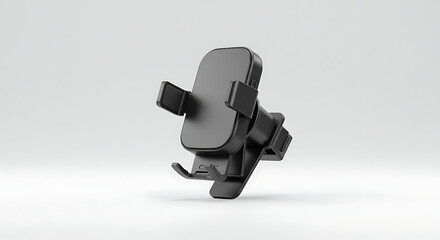 Naklejka premium Sleek, minimalist design of a state-of-the-art car phone holder, a perfect blend of form and functionality. A symbol of convenience, offering a secure, hands-free experience while driving.