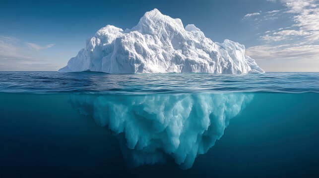 Exploring the magnificence of icebergs in the ocean with stunning underwater visuals