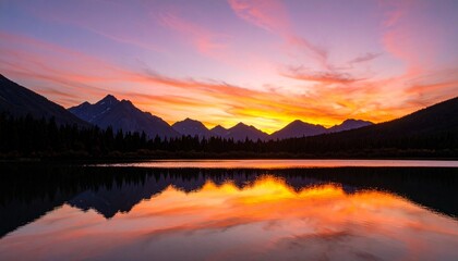 Fototapeta premium sunrise over the lake