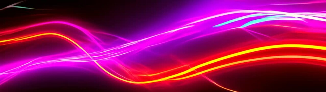 Neon wave on a black background