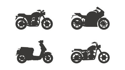 Obraz premium Collection of Classic and Modern Motorcycle Silhouettes Perfect for Design Projects