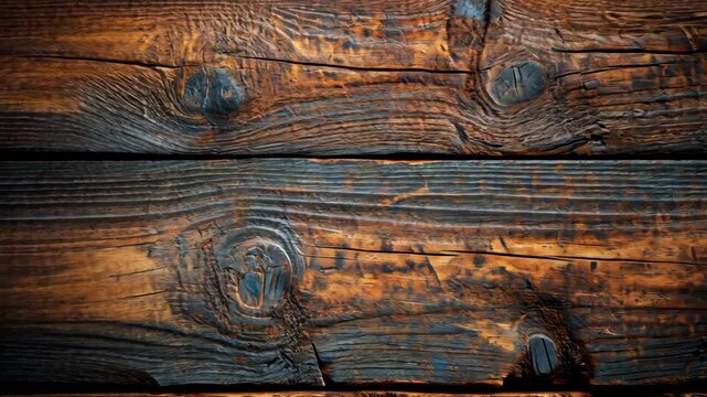 Dark, rich wood planks with visible grain and knots