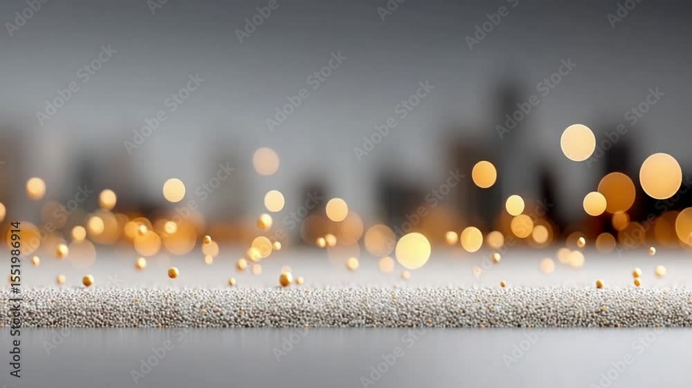 Poster Sparkling Carpet: An artistic shot that highlights a carpet with a bokeh effect. Focuses on the warm hues and texture. 