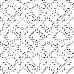  3d relief tiles.
Vector pattern with symmetrical elements . Modern stylish abstract texture. Repeating tiles from striped elements. Black and white pattern.