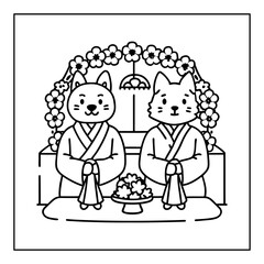 black and white japan coloring page