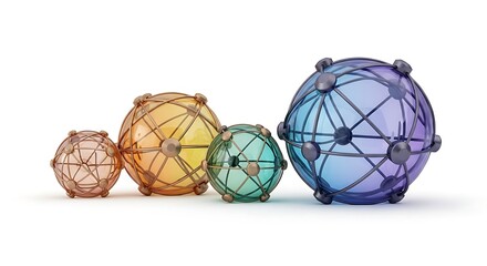 Spherical Network Growth Visualization with Connected Nodes