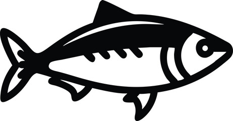 Stylized salmon fish illustration with vibrant colors and clean lines