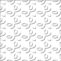  3d relief tiles.
Vector pattern with symmetrical elements . Modern stylish abstract texture. Repeating tiles from striped elements. Black and white pattern.