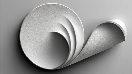 White Paper Round Stickers Mockup with Wave Texture