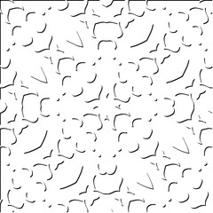  3d relief tiles.
Vector pattern with symmetrical elements . Modern stylish abstract texture. Repeating tiles from striped elements. Black and white pattern.