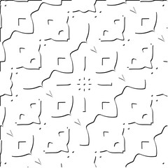 3d relief tiles.
Vector pattern with symmetrical elements . Modern stylish abstract texture. Repeating tiles from striped elements. Black and white pattern.