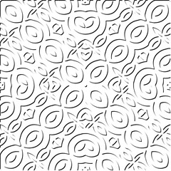 3d relief tiles.
Vector pattern with symmetrical elements . Modern stylish abstract texture. Repeating tiles from striped elements. Black and white pattern.