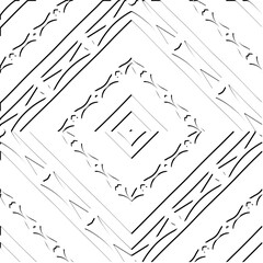3d relief tiles.
Vector pattern with symmetrical elements . Modern stylish abstract texture. Repeating tiles from striped elements. Black and white pattern.