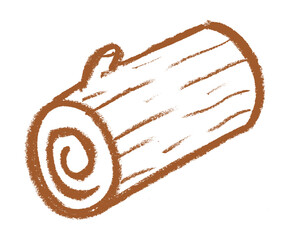 Wood Log Crayon Chalk Drawing Vector