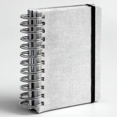 White Textured Spiral-Bound Notebook Mockup