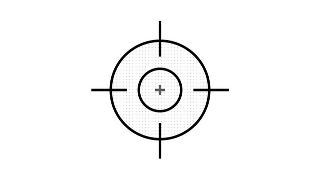 animated of target icon with crosshair design symbolizes precision, accuracy, and focus in digital interfaces.