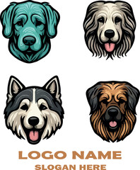 Dog head  Clipart for Cricut & Crafts logo vector white background .