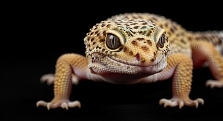 Obraz premium Close-up of a Leopard Gecko with Intricate Patterns