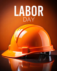 Construction helmet on  labor day concept