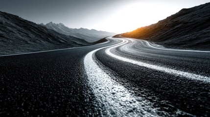 Winding Road Through Dark Mountain Landscape