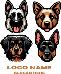Dog head  Clipart for Cricut & Crafts logo vector white background .